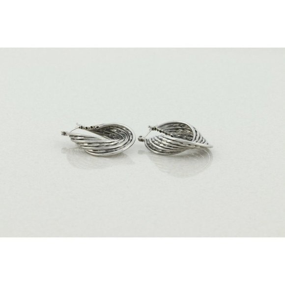 Sterling Silver Hoop Earrings - Picture 4 of 8